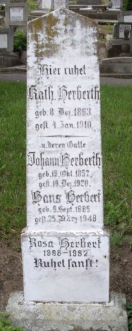 Herbert Johann 1857-1920 Herbert Katharina 1863-1910 Grabstein